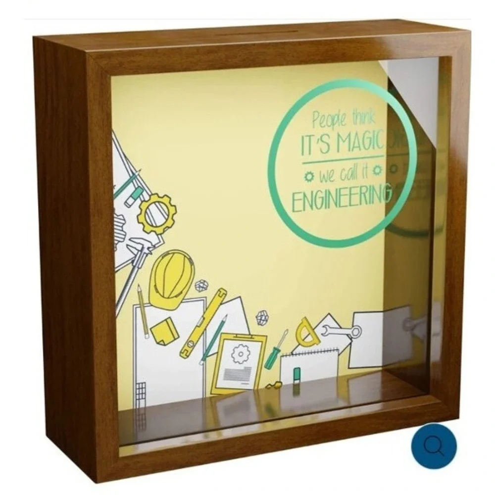ENGINEER Gift Shadow Box Wall Decor - 6x6x2